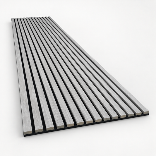 Akoestische wandpanelen - 280 x 60 x 2.2 cm - Grijs Eiken - Lattenwand - Akupanel