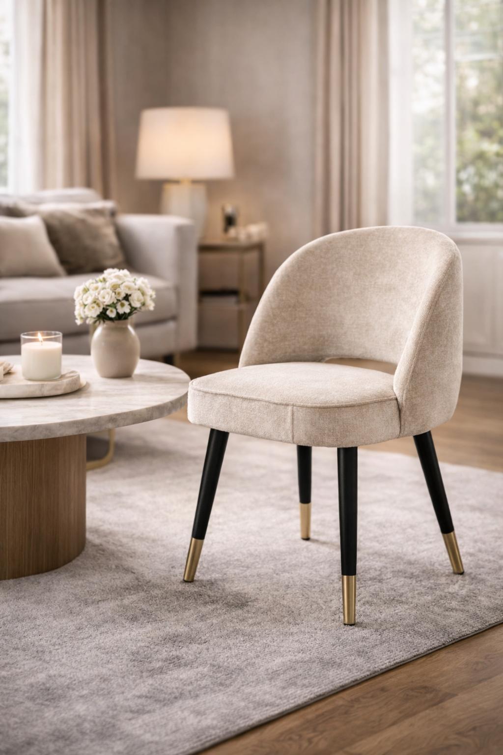 Richard Eetkamerstoel - Beige Chenille