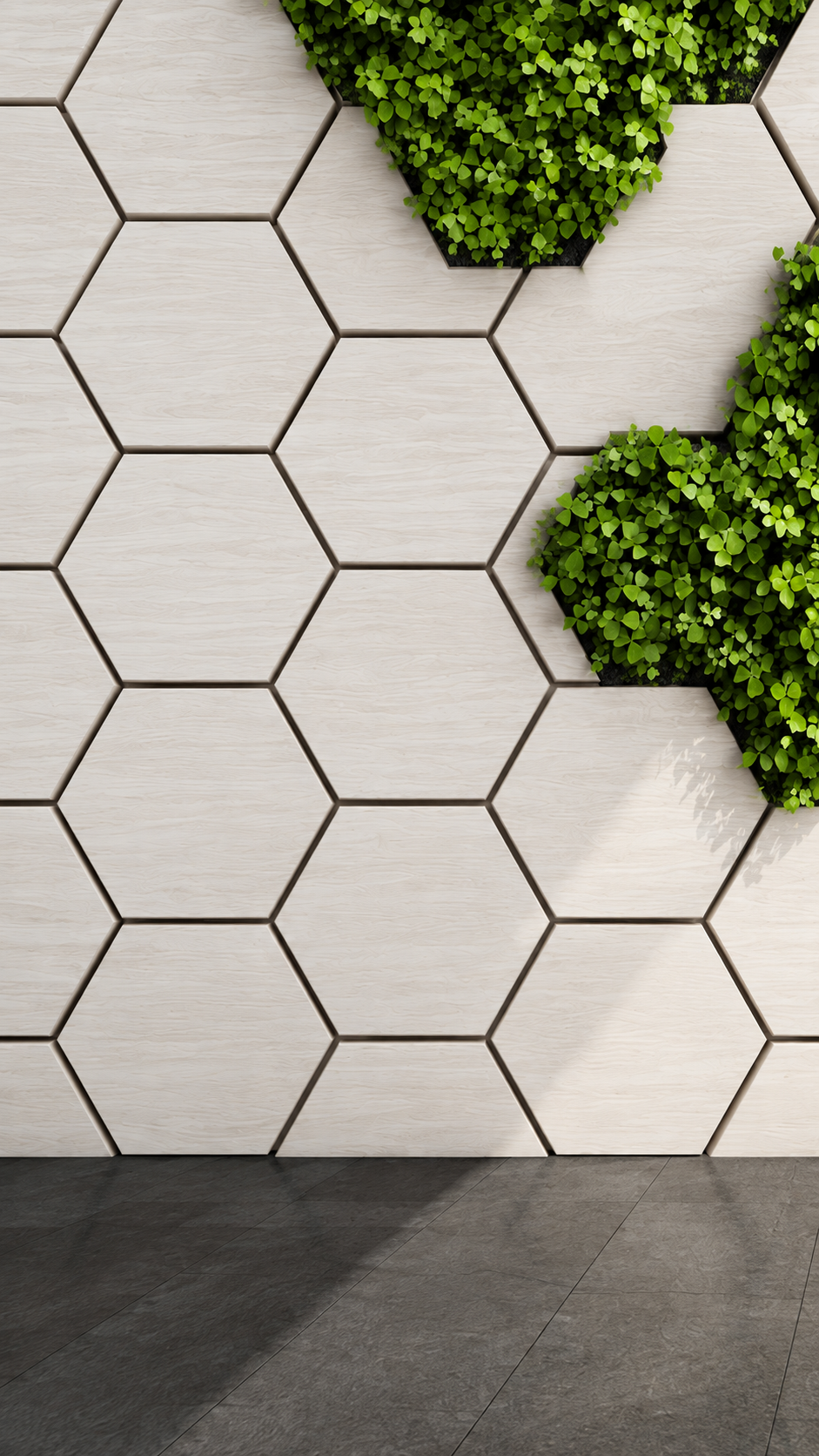 Hexagon - Akoestische wandpaneel - Beige Eiken 80 x 65 x 2cm