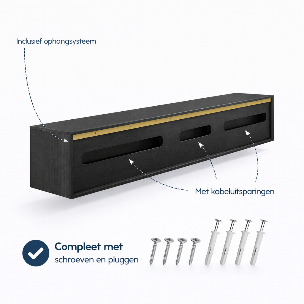 Chic TV Meubel 300cm – Zwart Eiken