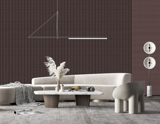 Decor paneel - 280 x 60 cm - Akoestische wandpanelen - Gerookt eiken