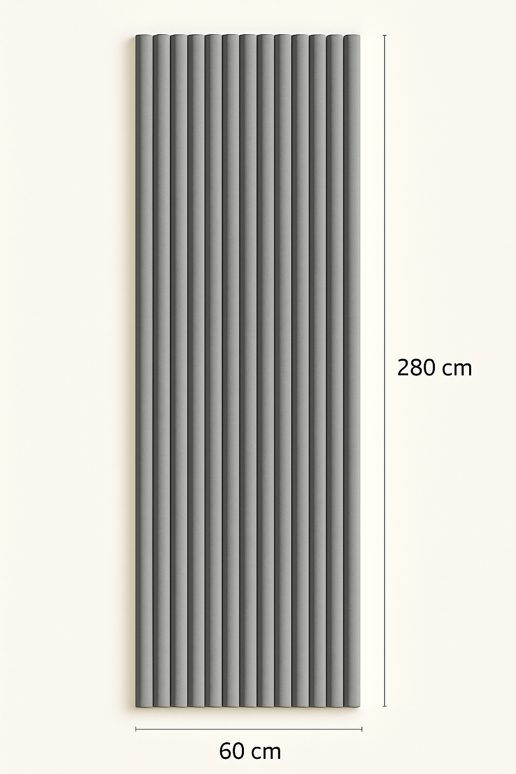 Akoestische panelen 280 x 60cm - Suede - Grijs