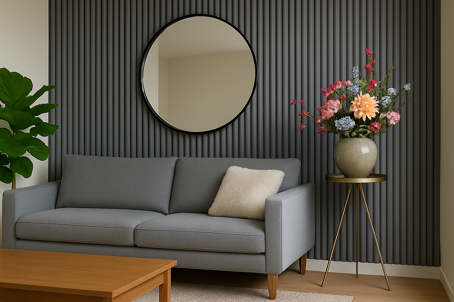 Akoestische panelen 280 x 60cm - Suede - Grijs