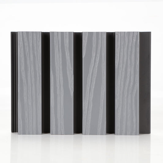 Composiet Gevelbekleding - Lattenwand Wandpanelen - 3D nerf - 290 x 22 cm - Grijs eiken