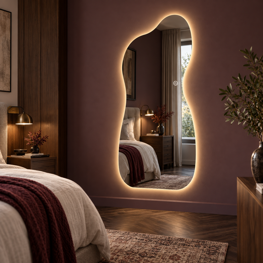 Organische Luxe Lys Spiegel met LED verlichting – Uniek en Modern Design - 180x100cm
