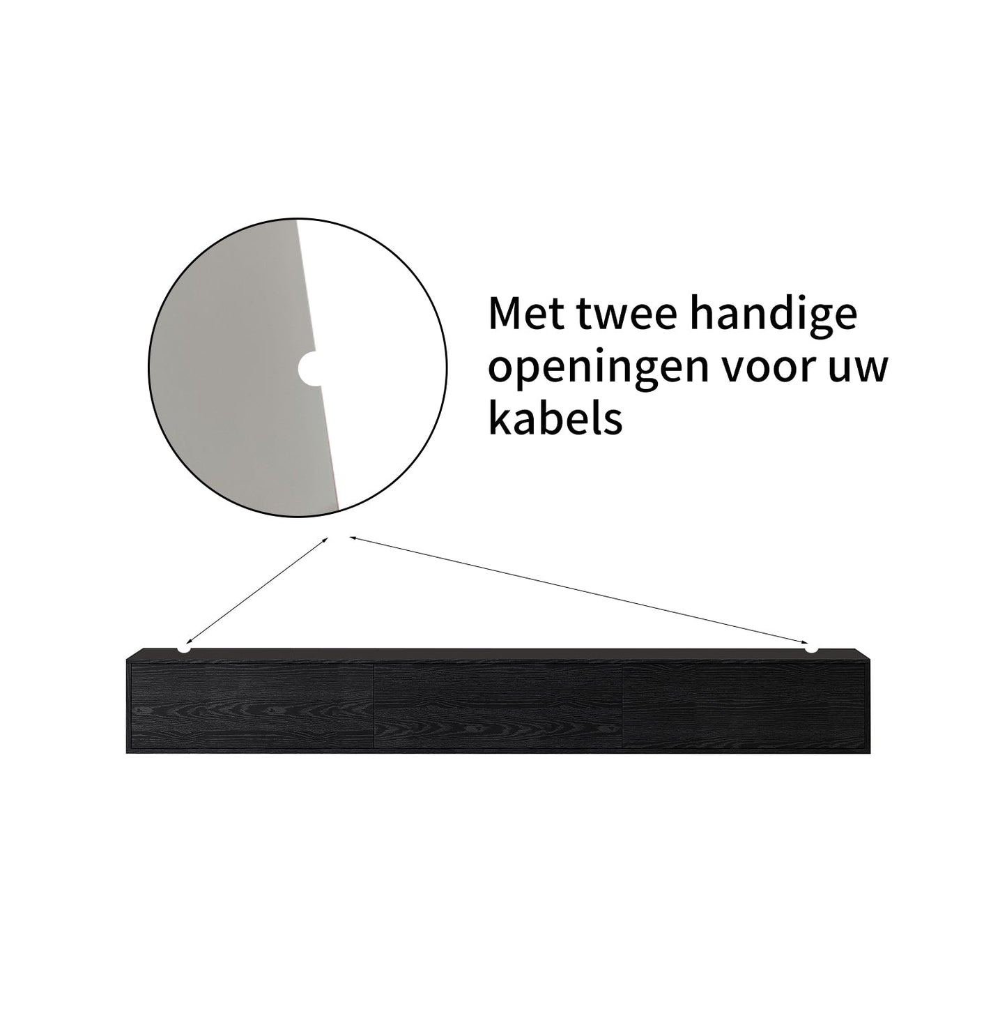 Chic TV Meubel 150cm – Zwart Eiken