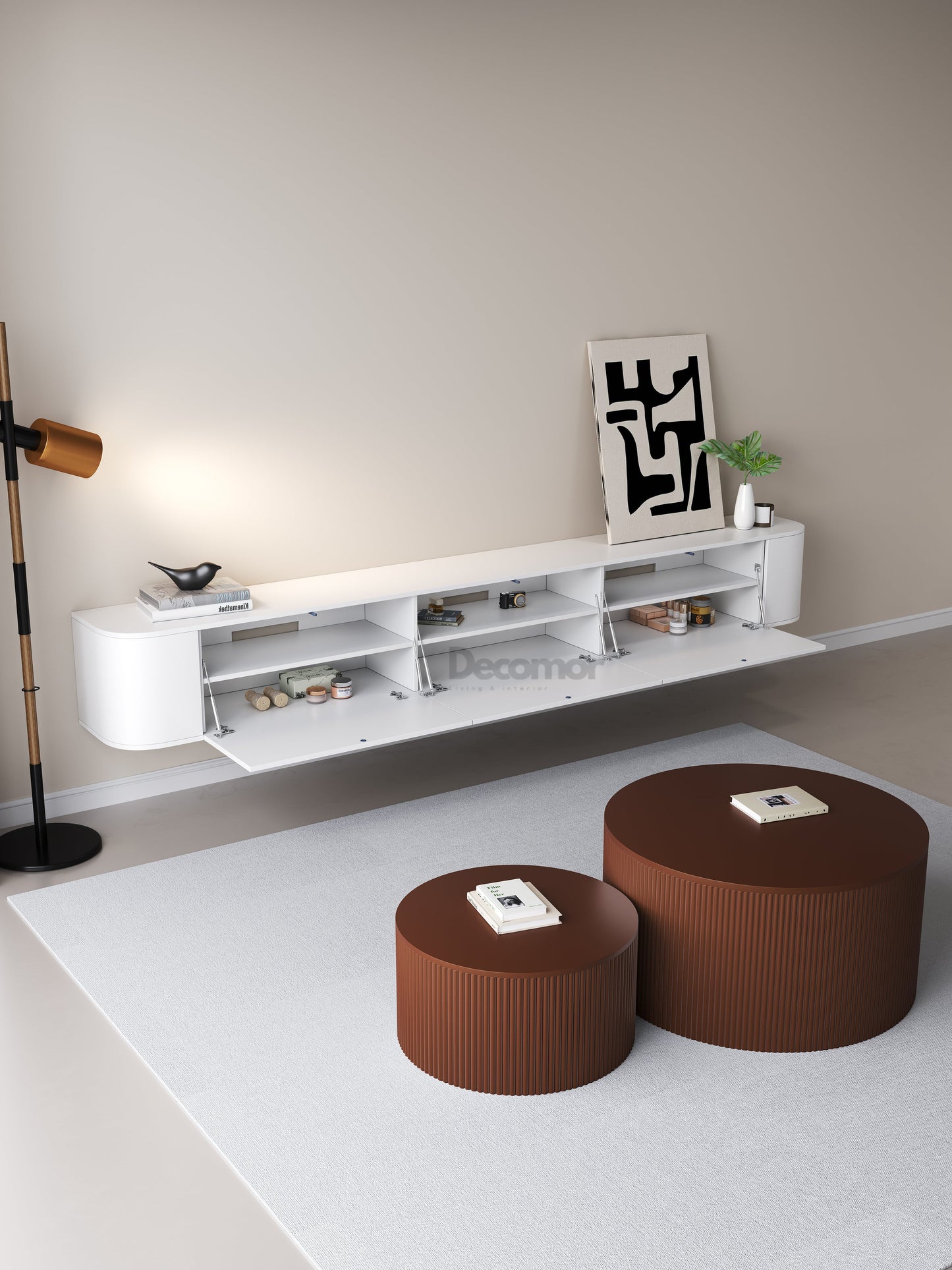 Chic TV meubel Rond - 272cm - Wit