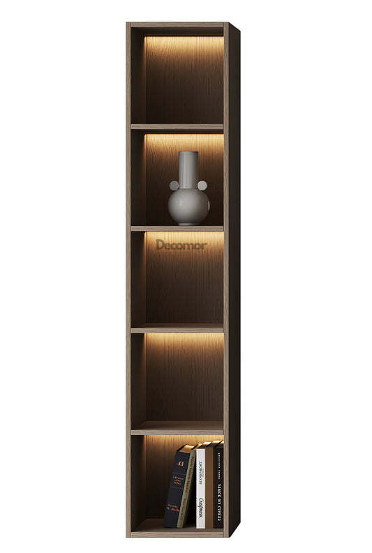 Chic Elegante Vakkenkast met LED Verlichting - 200x40x40cm - Walnoot eiken