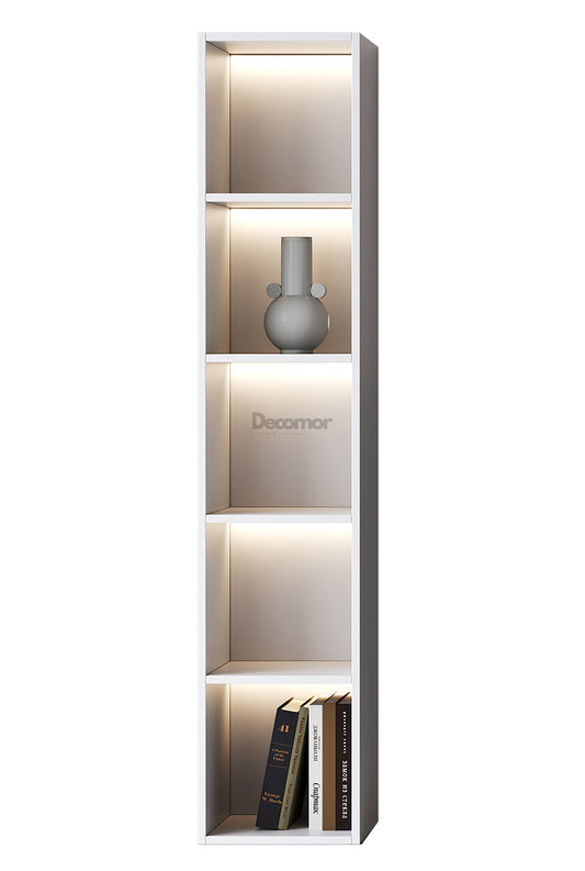 Chic Elegante Vakkenkast met LED Verlichting - 200x40x40cm - Pure White (wit mat)