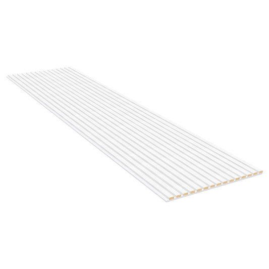 Akoestische wandpanelen - 280 x 60 x 2.2 cm - Wit Eiken met wit vilt - Lattenwand - Akupanel