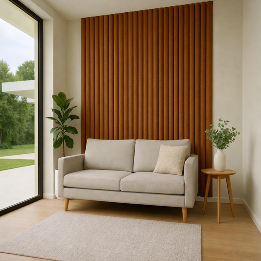 Akoestische panelen  280 x 60cm - Suede - Cognac