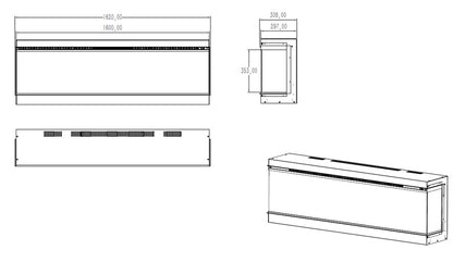 Super Elegance 3D sfeerhaard - 160cm
