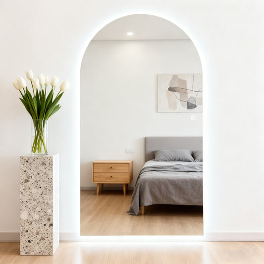 Boogspiegel met LED-verlichting – Frameless - 180x100cm