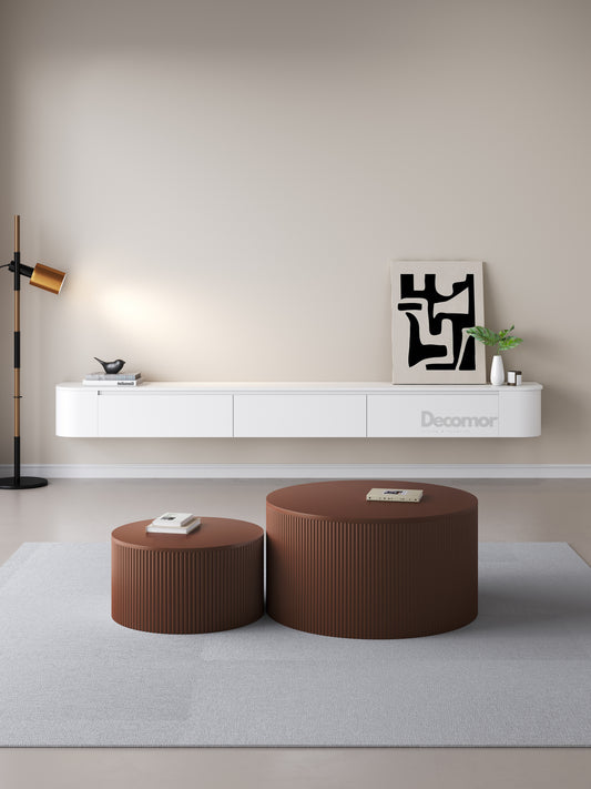 Chic Curve Ronde TV Meubel 240cm - Zwevend – Wit mat