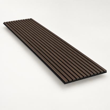 Akoestische wandpanelen - 280 x 60 x 2.2 cm - Gerookt Eiken - Lattenwand - Akupanel - 3 zijdig houtfineer