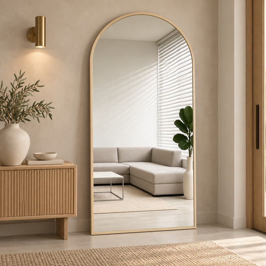 Boogspiegel Lys - 180x100cm - Staand & hangsysteem - Japandi Beige