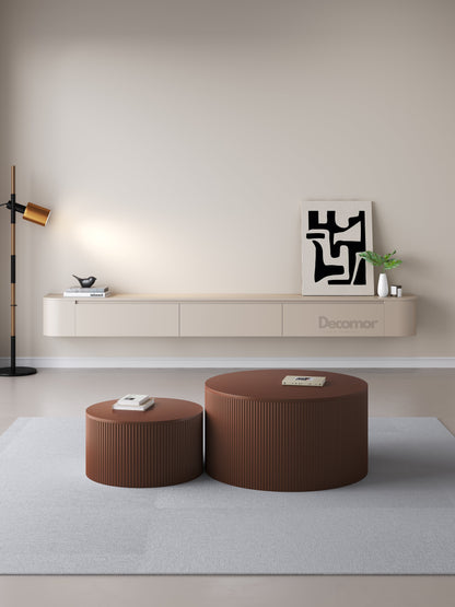Chic Curve Ronde TV Meubel 240cm - Zwevend – Japandi Beige