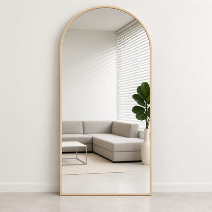 Boogspiegel Lys - 180x100cm - Staand & hangsysteem - Japandi Beige