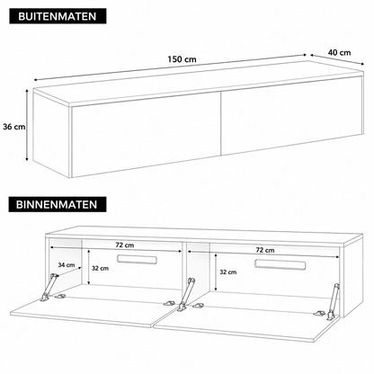 Chic TV Meubel 150cm – Japandi Beige