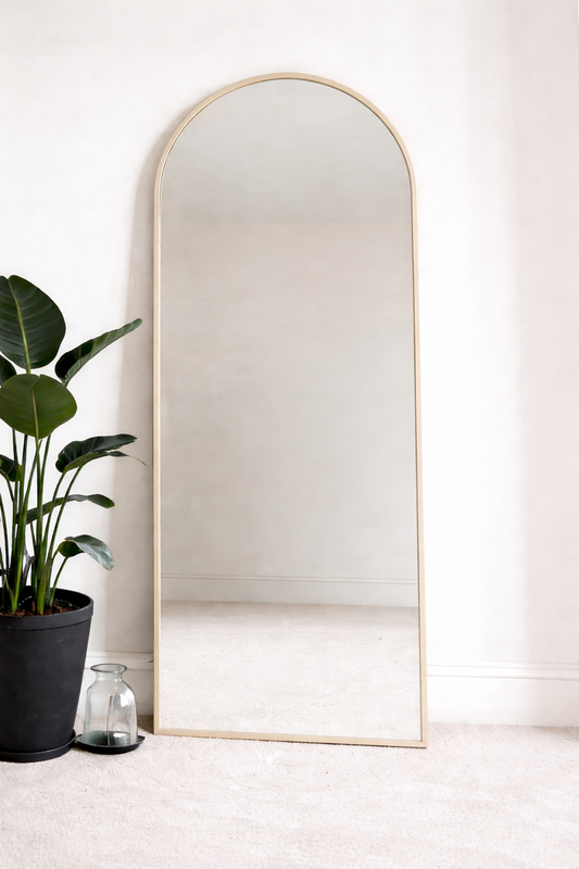 Boogspiegel Lys - 180x70cm - Staand & hangsysteem - Japandi Beige