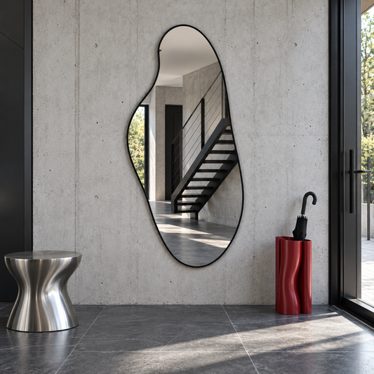 Organische Spiegel Lys – Ovaal - Zwart - 180x80cm