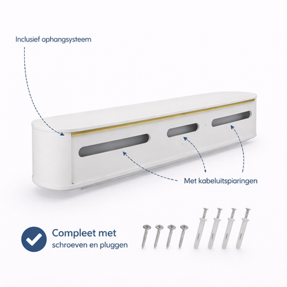 Chic Curve Ronde TV Meubel 272cm Zwevend – Wit mat