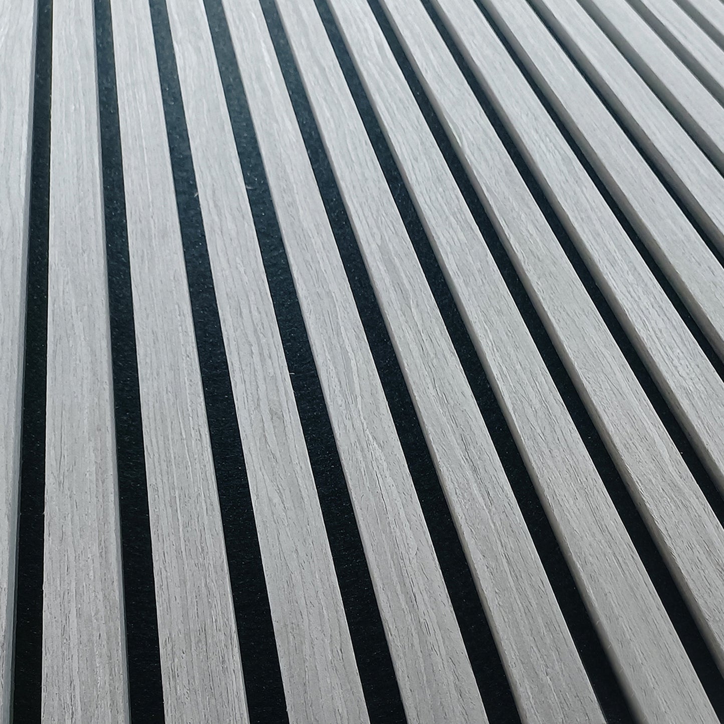 Akoestische wandpanelen - 280 x 60 x 2.2 cm - Grijs Eiken - Lattenwand - Akupanel - 3 zijdig houtfineer