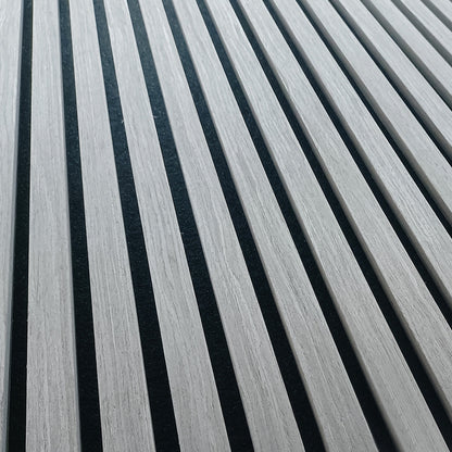 Akoestische wandpanelen - 280 x 60 x 2.2 cm - Grijs Eiken - Lattenwand - Akupanel - 3 zijdig houtfineer