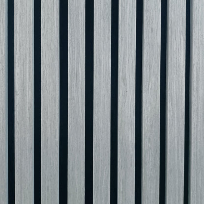 Akoestische wandpanelen - 280 x 60 x 2.2 cm - Grijs Eiken - Lattenwand - Akupanel - 3 zijdig houtfineer