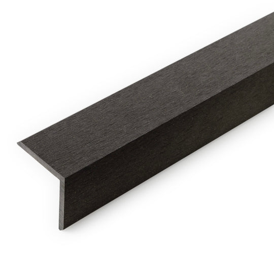 Afwerkprofiel Buitenhoek Buitenpaneel - Gevelbekleding Composiet 3D - Zwart eiken - 290cm