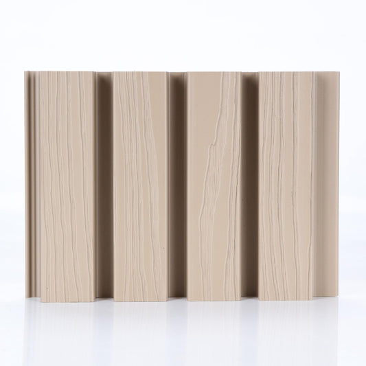 Composiet Gevelbekleding - Lattenwand Wandpanelen - 3D nerf - 290 x 22 cm - Japandi Beige