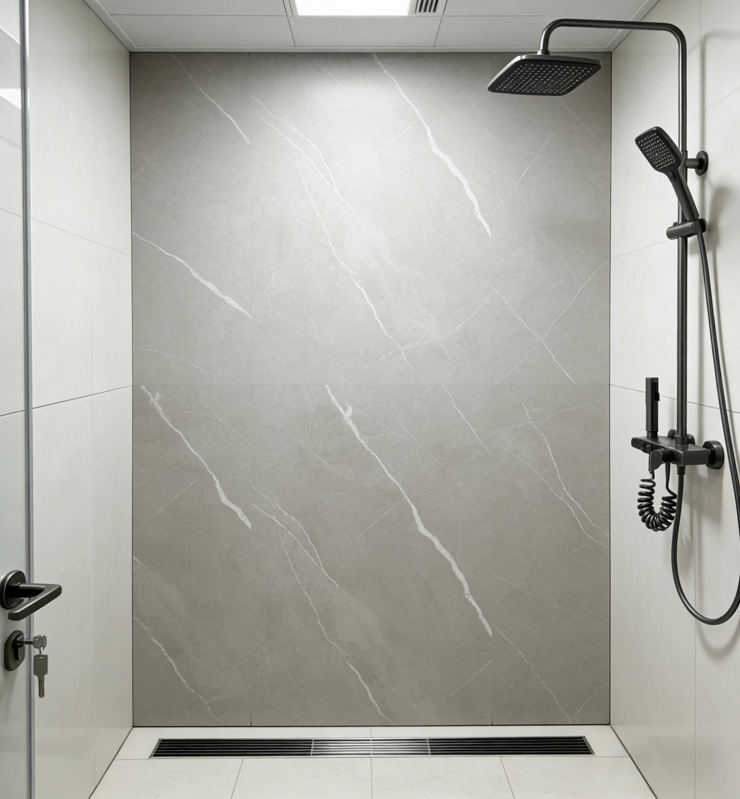 Marmeren wandpaneel plaat - Marmo Cemento - 280 x 122 x 0.5cm