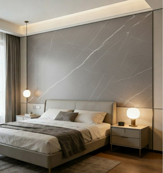 Marmeren wandpaneel plaat - Marmo Dark Grey Stone - 280 x 122 x 0.5cm