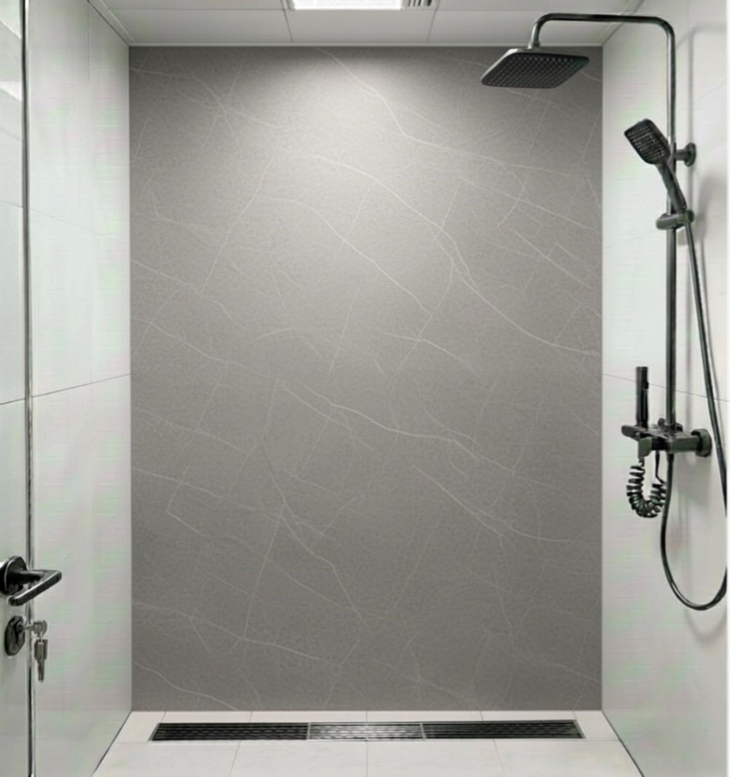 Marmeren wandpaneel plaat - Marmo Dark Grey Stone - 280 x 122 x 0.5cm