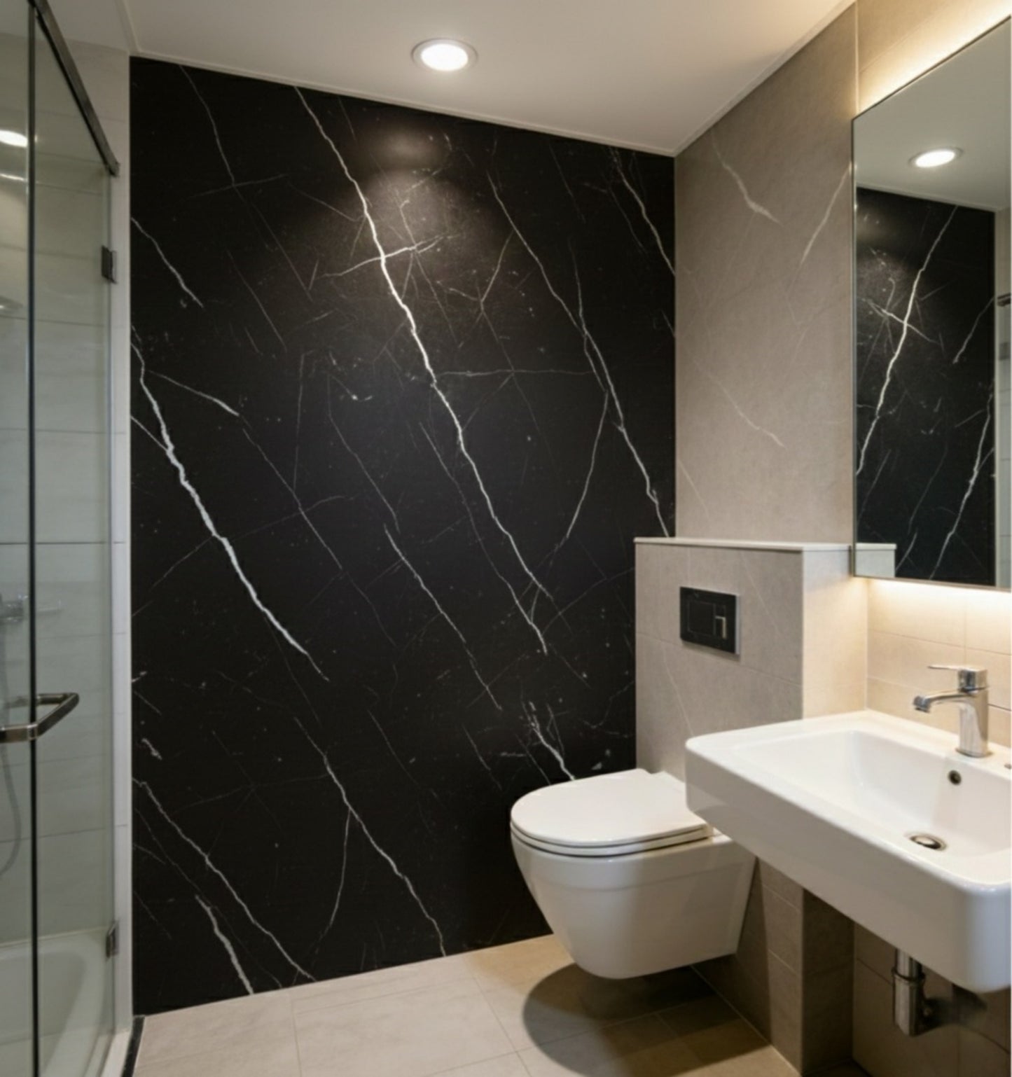 Marmeren wandpaneel plaat - Marmo Nero - 280 x 122 x 0.5cm