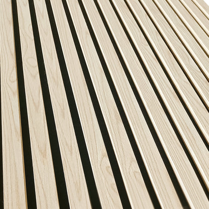 Akoestische wandpanelen - 280 x 60 x 2.2 cm - Rustiek Naturel Eiken - Lattenwand - Akupanel - 3 zijdig houtfineer