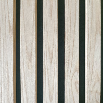 Akoestische wandpanelen - 280 x 60 x 2.2 cm - Rustiek Naturel Eiken - Lattenwand - Akupanel - 3 zijdig houtfineer
