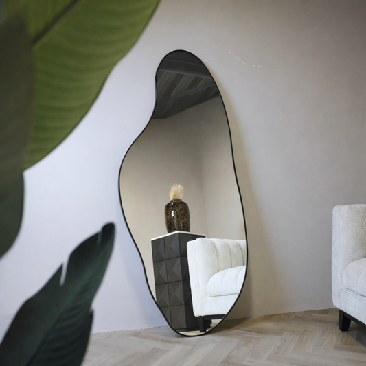 Organische Spiegel – Ovaal - Zwart - 180x80cm