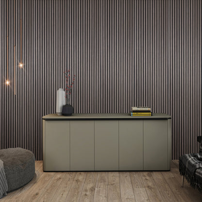 Akoestische wandpanelen - 280 x 60 cm - Gerookt Eiken - Lattenwand - Akupanel