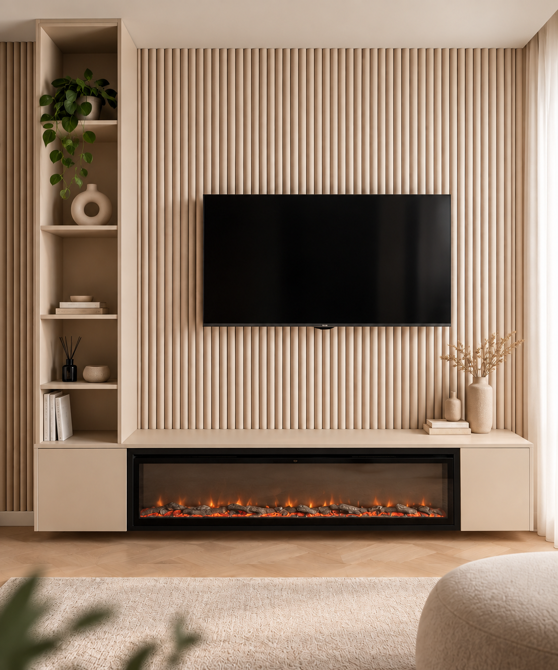 Akoestische panelen  280 x 60cm - Suede - Japandi beige