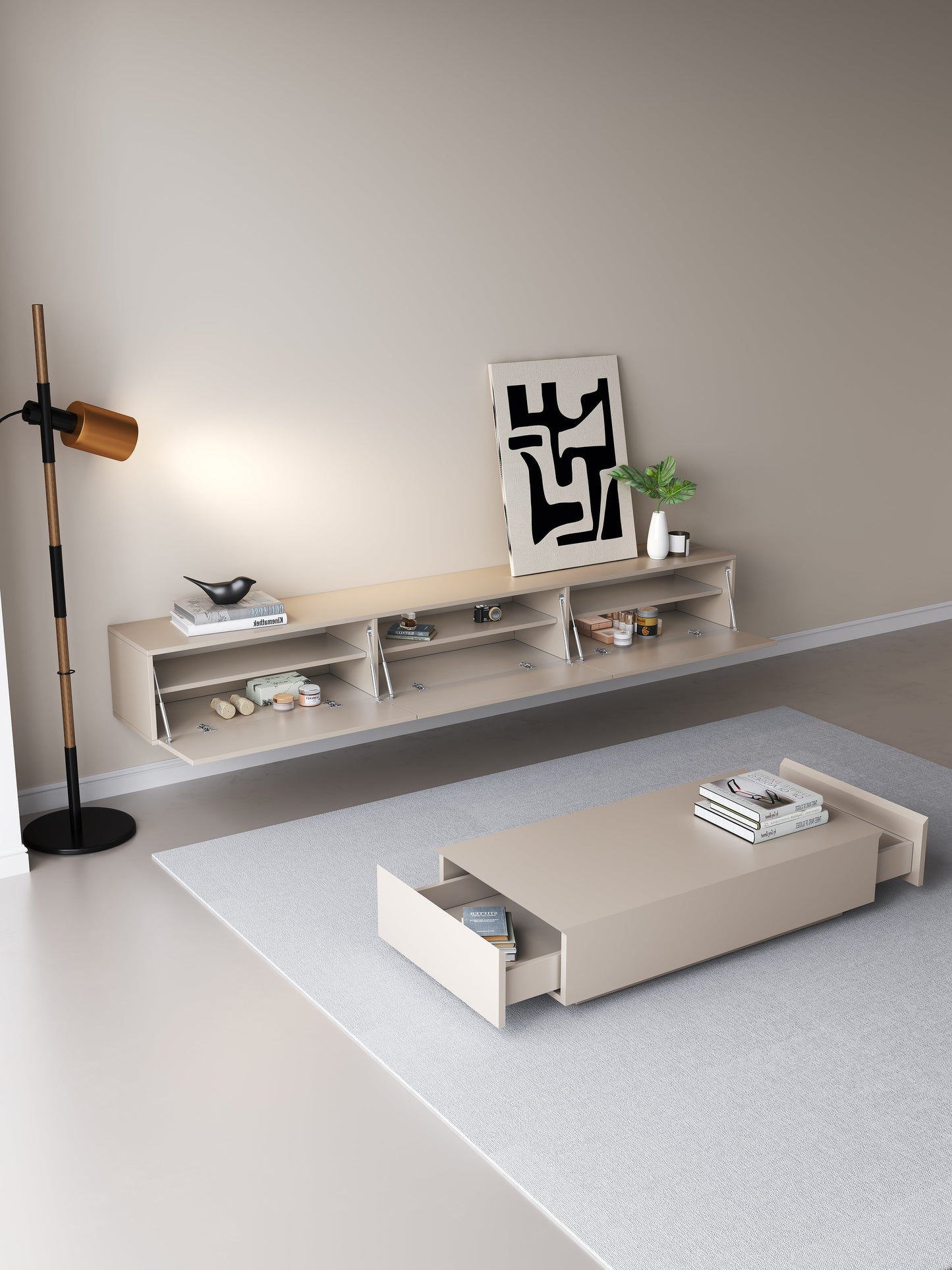 Chic TV Meubel 240cm – Japandi Beige