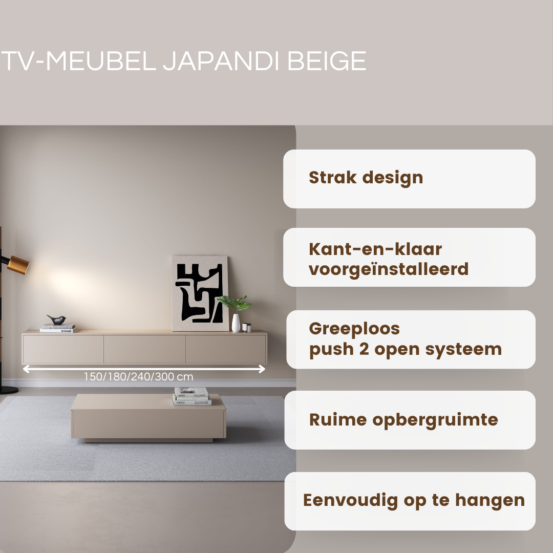 Chic TV Meubel 240cm – Japandi Beige