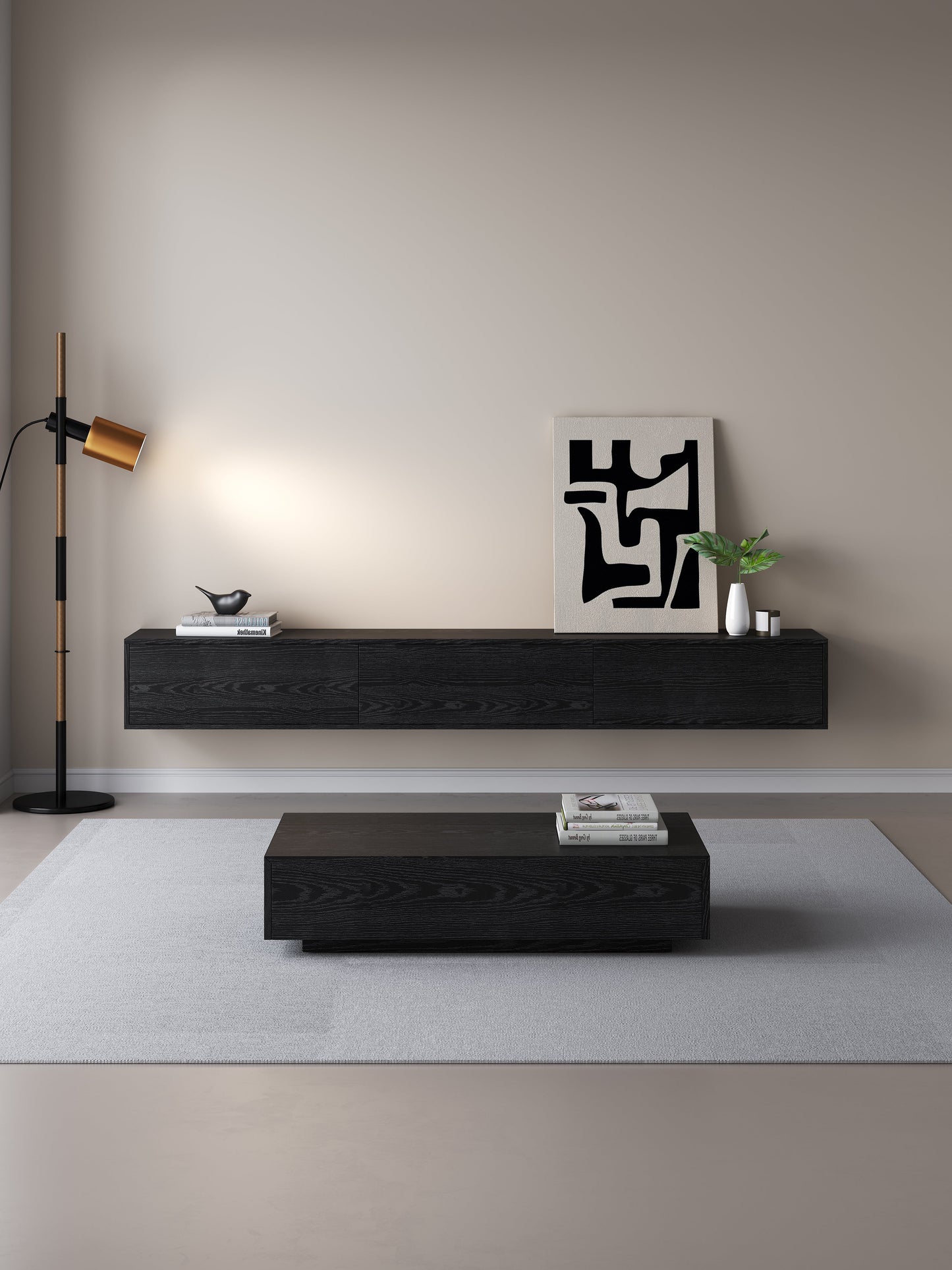Chic TV Meubel 240cm – Zwart Eiken – Black Ash