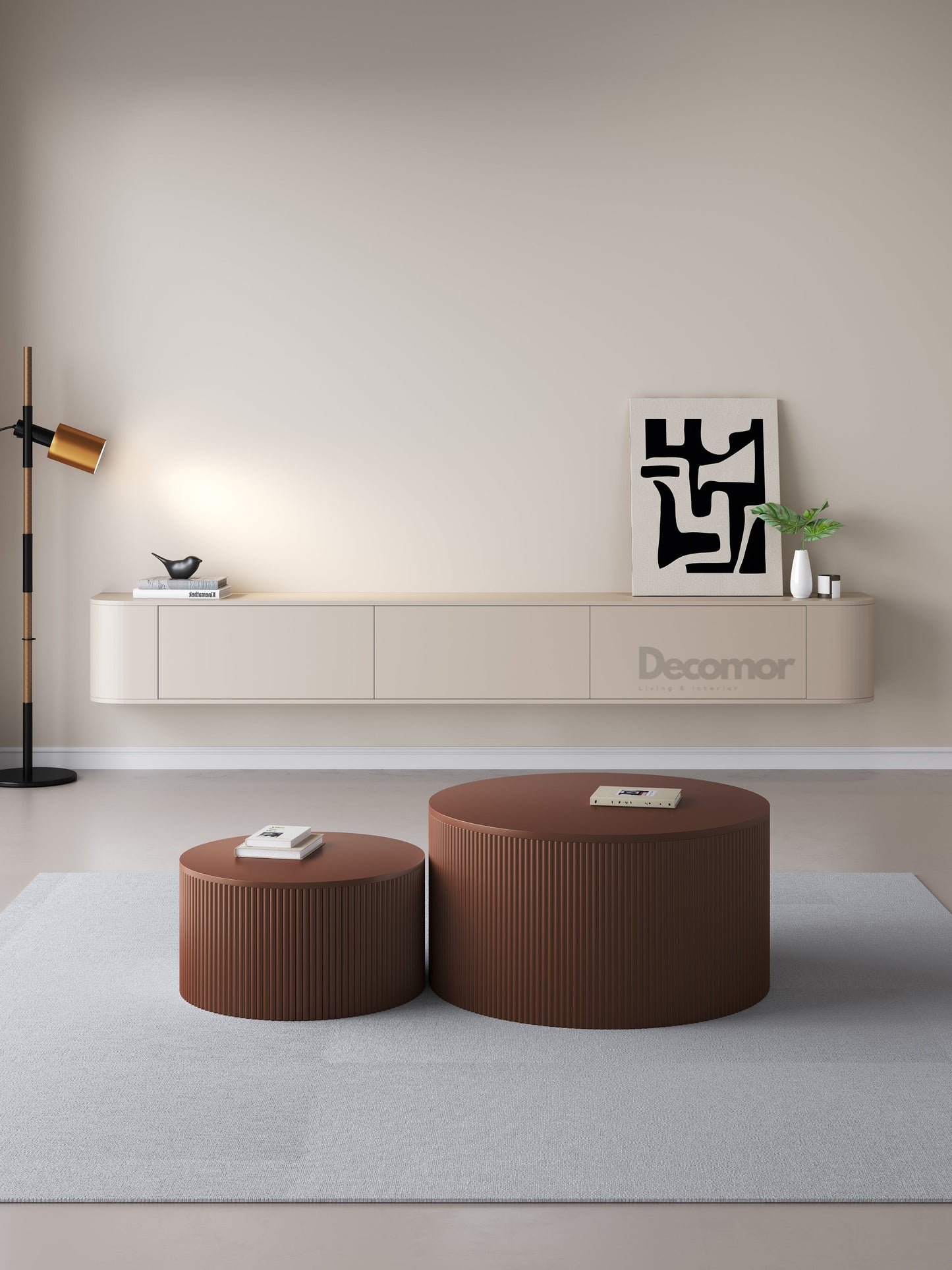 Chic TV meubel Rond - 272cm - Japandi Beige
