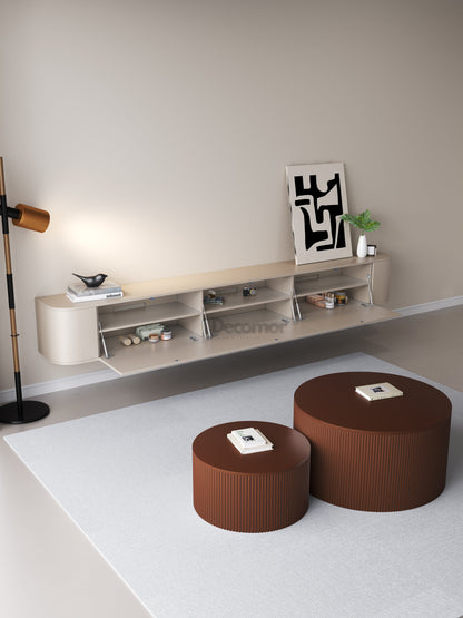 Chic TV meubel Rond - 272cm - Japandi Beige