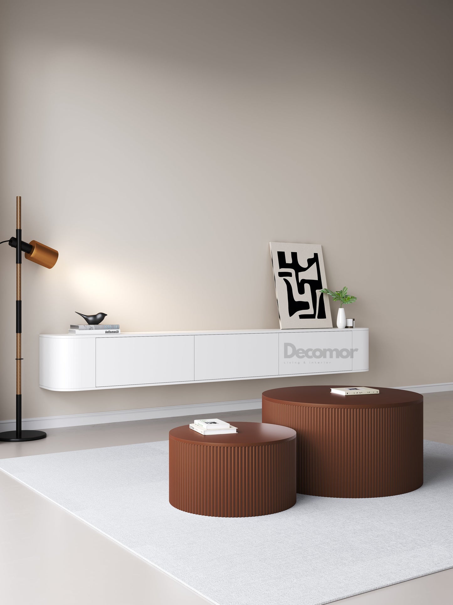 Chic TV meubel Rond - 240cm - Wit