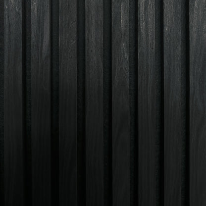 Akoestische wandpanelen - 280 x 60 x 2.2 cm - Zwart Eiken - Lattenwand - Akupanel - 3 zijdig houtfineer
