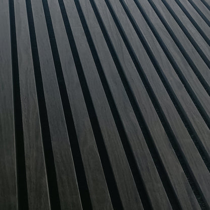 Akoestische wandpanelen - 280 x 60 x 2.2 cm - Zwart Eiken - Lattenwand - Akupanel - 3 zijdig houtfineer
